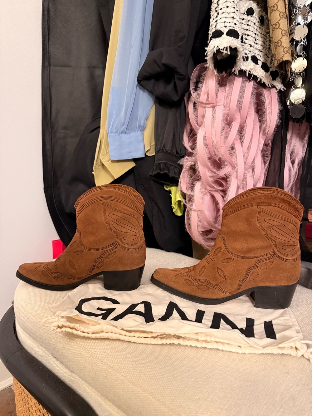 GANNI - Low Texas Suede Ankle Boot - Picture 7 of 12